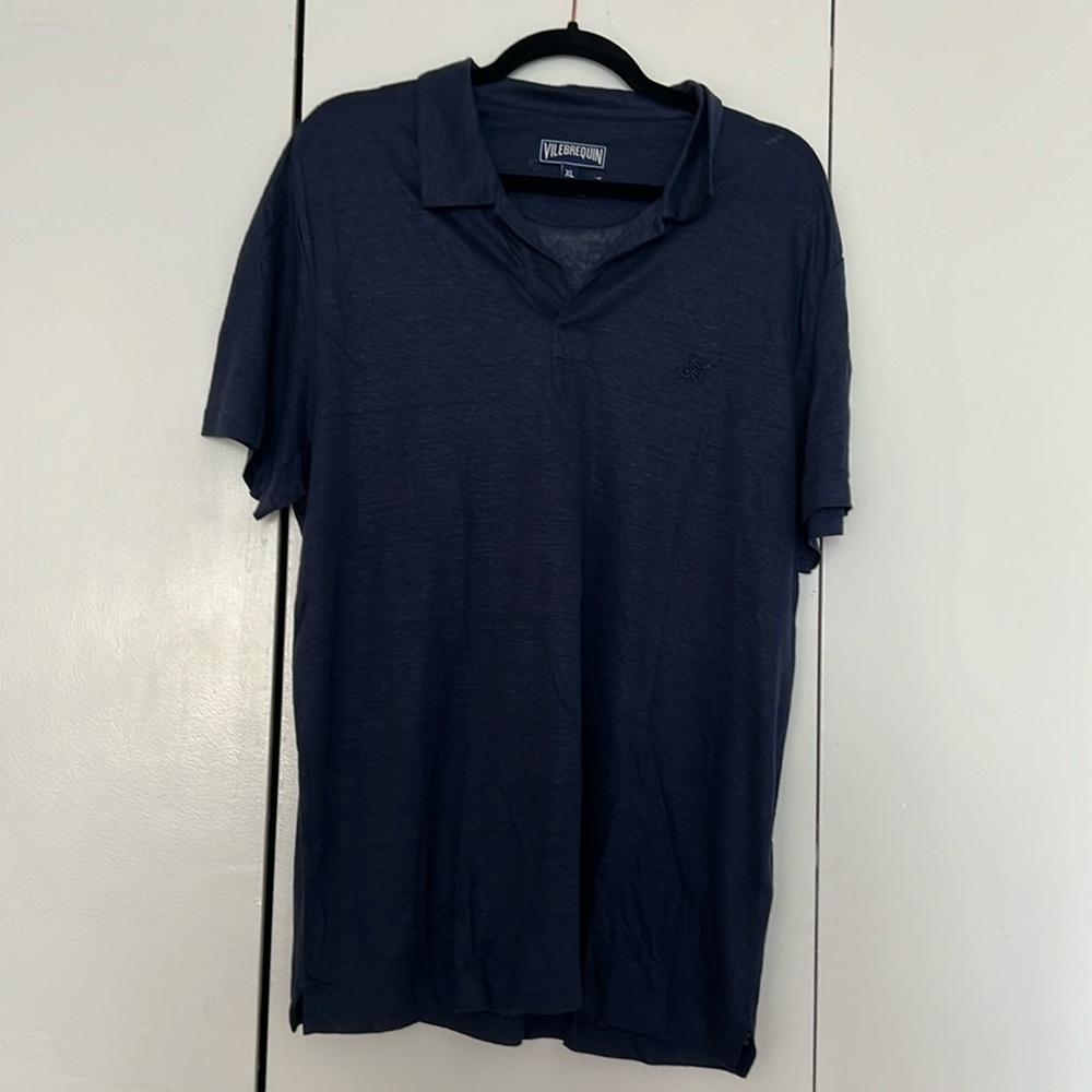 Vilbrequin 100% linen navy men’s shirt
